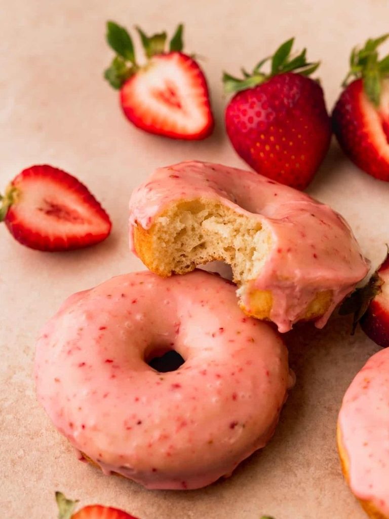 Fluffy Strawberry Glazed Donuts